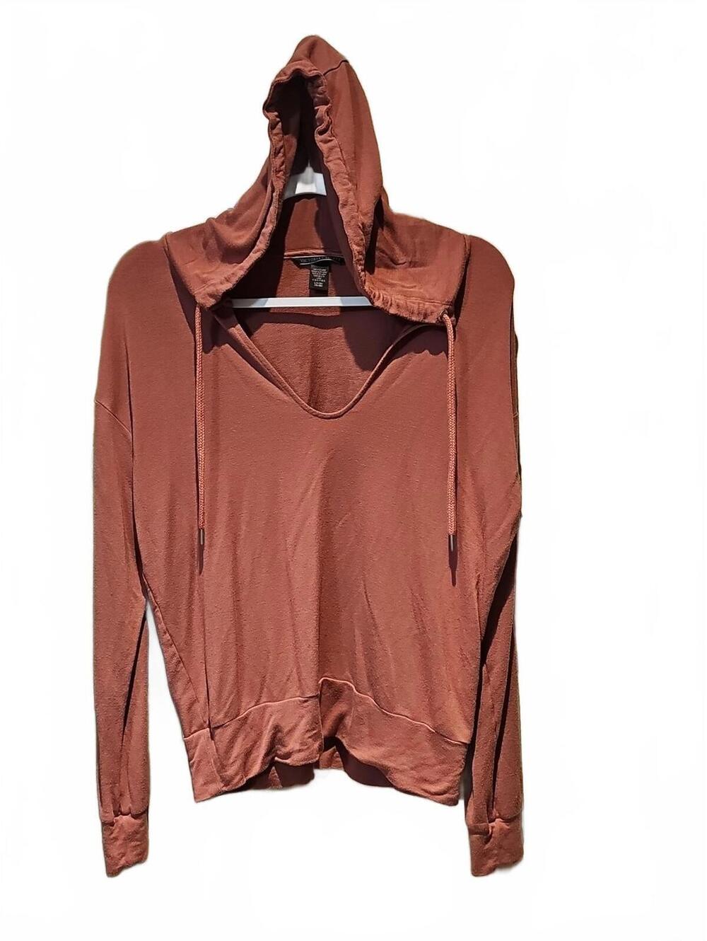 Victoria's Secret Mauve Hooded Long Sleeve Butter Soft Banded Bottom Top Size S